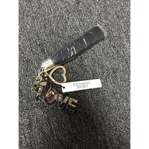 NEW Victorias Secret Runway Patch Love Sequin Tassel Key Fob Clip Tag Charm